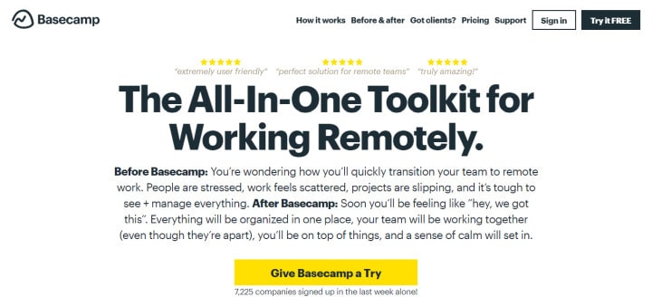 Basecamp - Project Management For Remote Teams