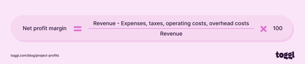 Net profit margin formula.