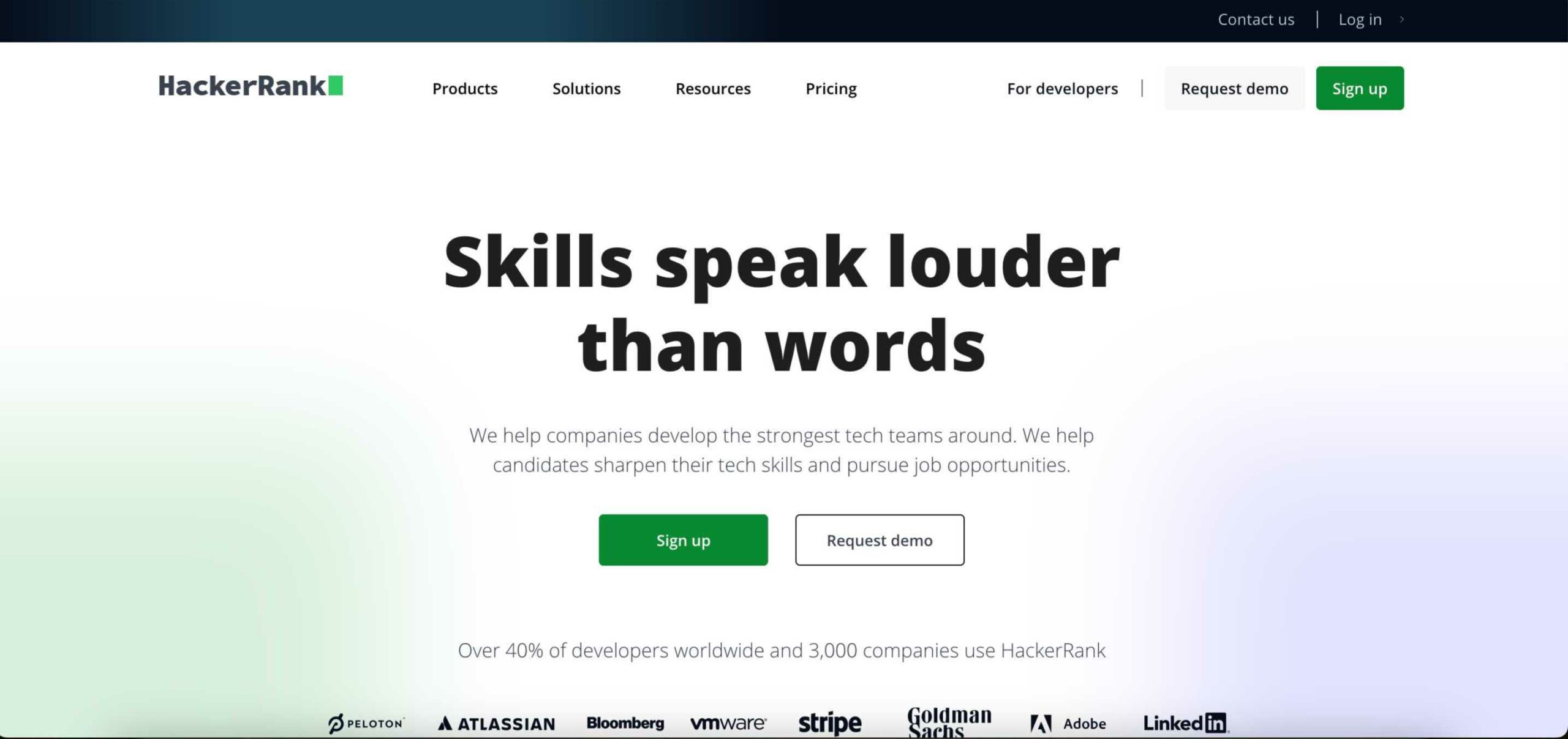 Fill developer roles with HacerkRank's technical tests.