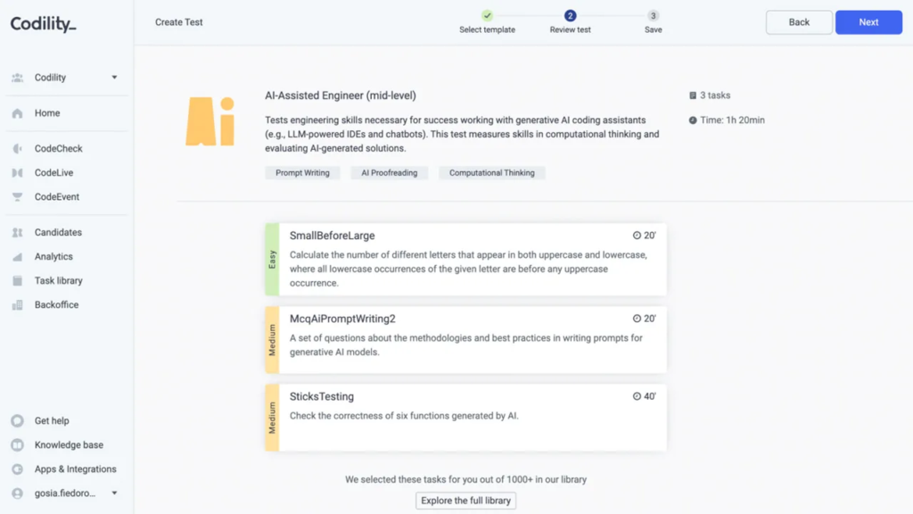 Codility skills assessment science