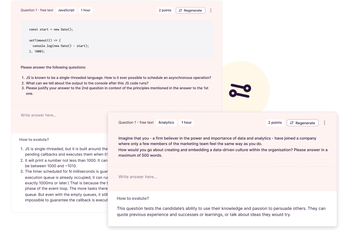 Homework assignnments for hiring