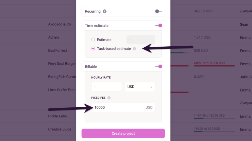 Toggl Track screenshot.