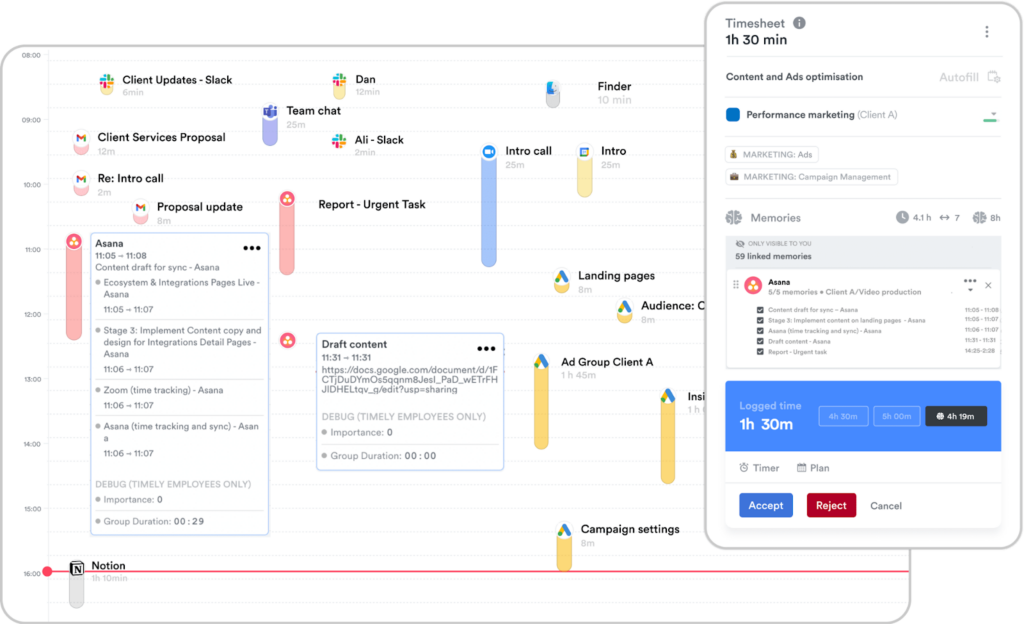 Timely time management app