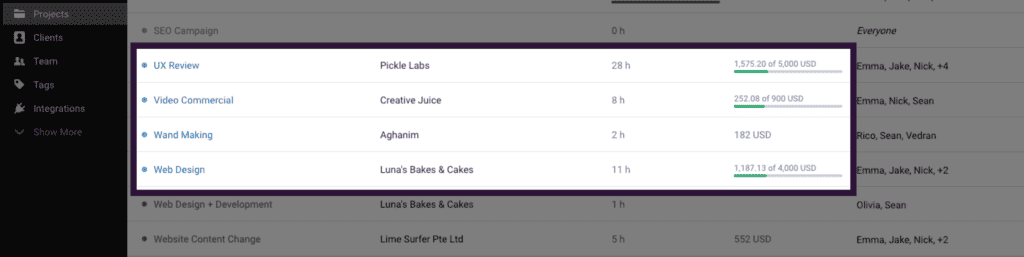 Toggl Track screenshot.