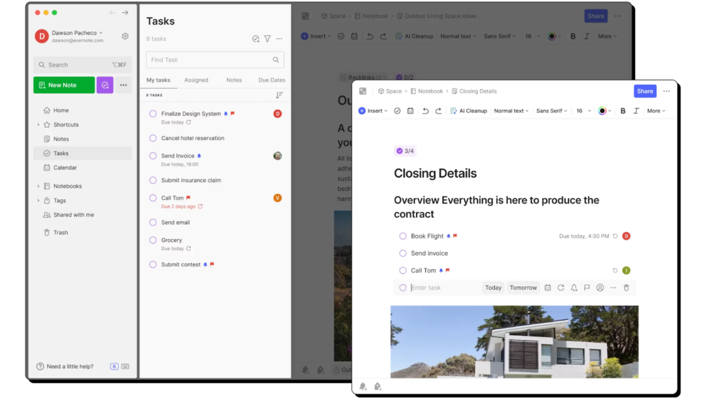 Evernote note-taking for productivity