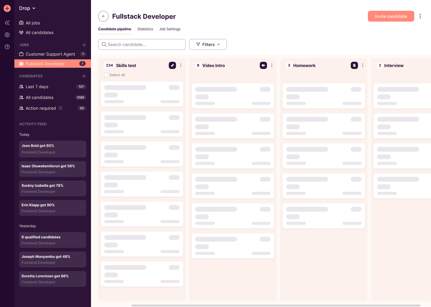 Toggl Hire Candidate Pipeline