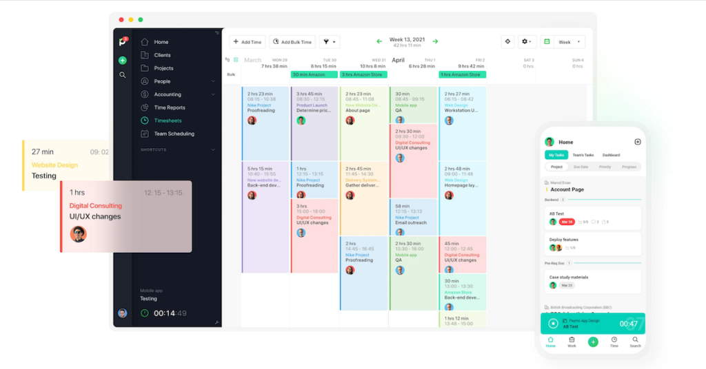 Paymo time tracking dashboard