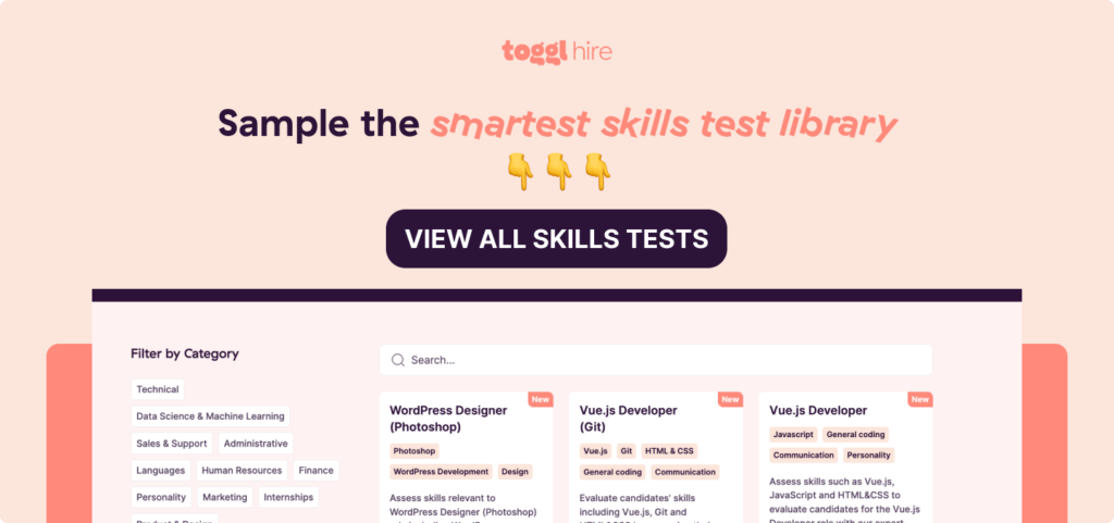 Sample skills assessment test library