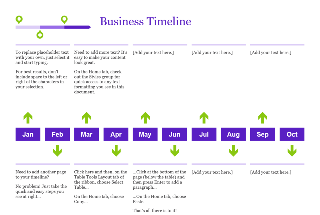 MS Word Project Timeline Template
